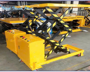 BÀN NÂNG THỦY LỰC 800KG, CAO 1M7 (DÙNG BÌNH ẮC QUY) - CÓ BÁNH XE DI ĐỘNG