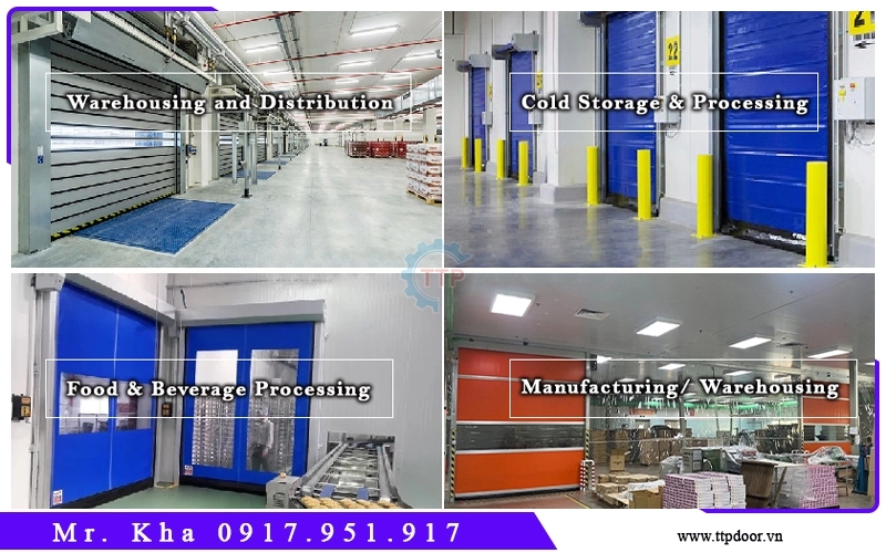 Ứng dụng của cửa cuốn nhanh PVC (PVC High-speed door) trong các ngành công nghiệp